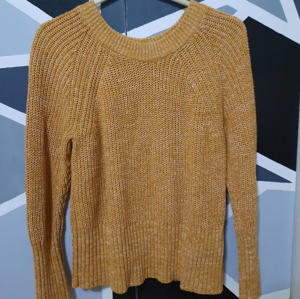 Yellow knitted sweater